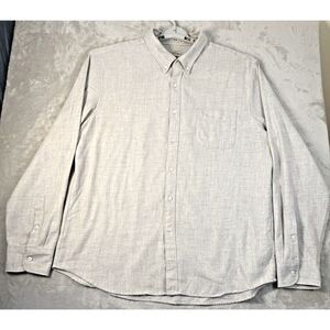 J Crew Button Down Shirt Mens XXL 2X Ivory Red Flecks Slim Fit Casual Beach EUC